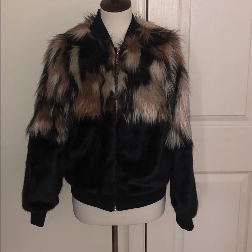 Unique faux fur coat